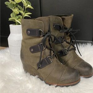 Sorel Lace-Up Wedge Boots